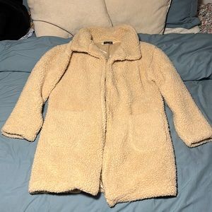 Soft, light tan/cream teddy coat
